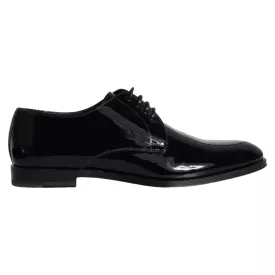 Dolce & Gabbana Black Patent Leather Derby Formal Dress Shoes