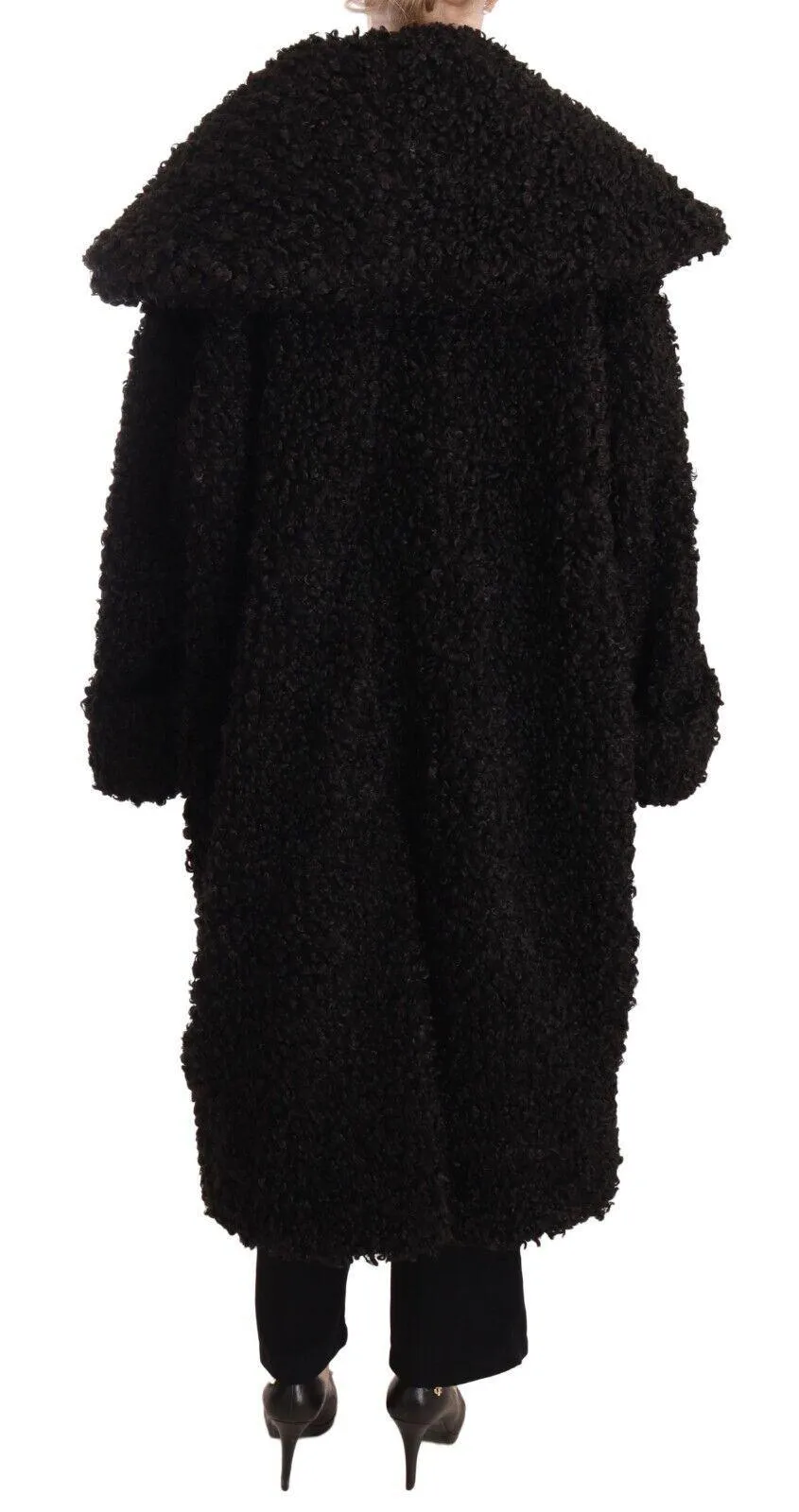 Dolce & Gabbana Black Runway Fur Cape-style Coat