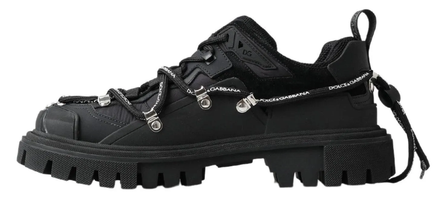 Dolce & Gabbana Black Trekking Derby Logo Sneakers