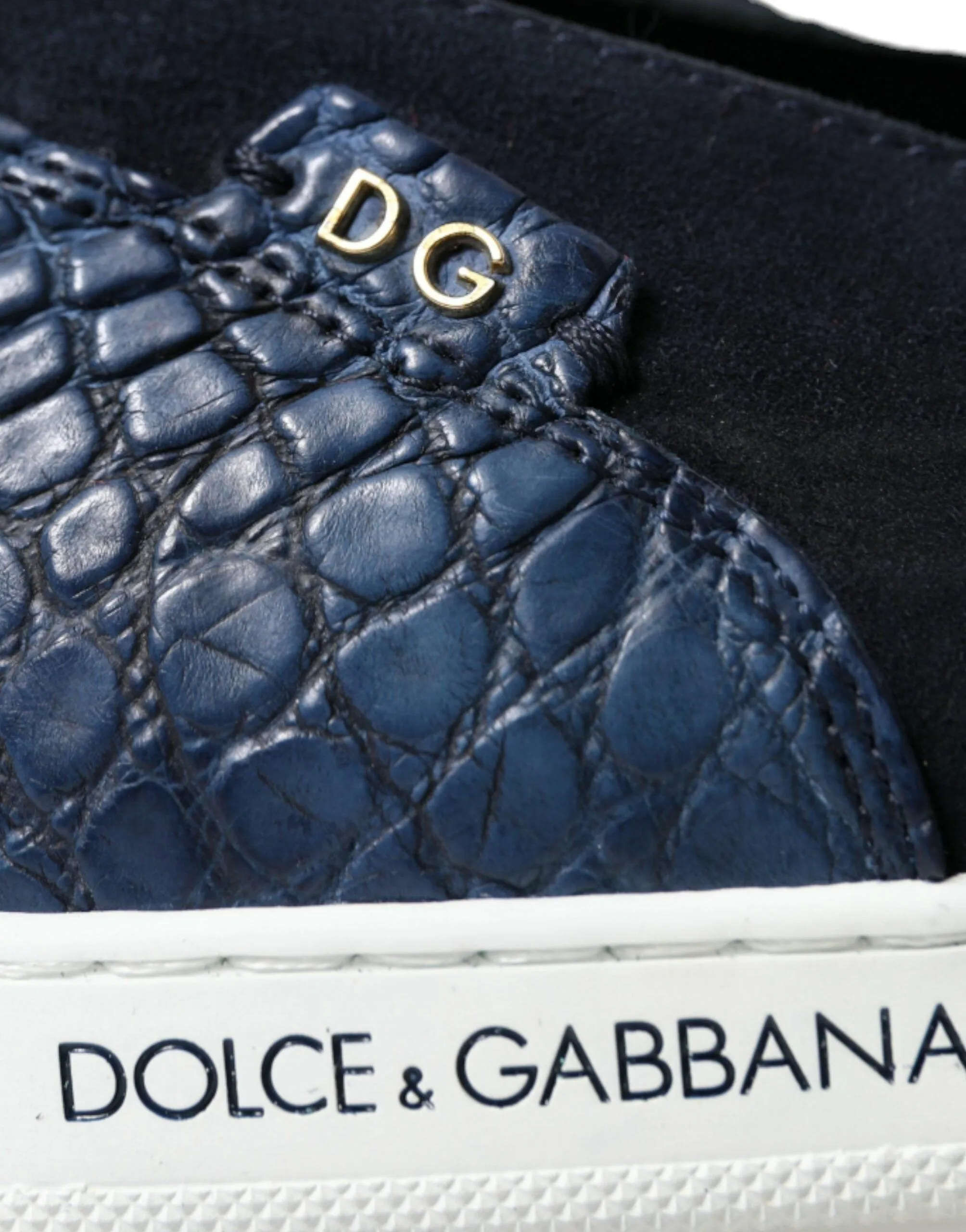 Dolce & Gabbana Blue Suede Caiman Loafers Saint Tropez Shoes