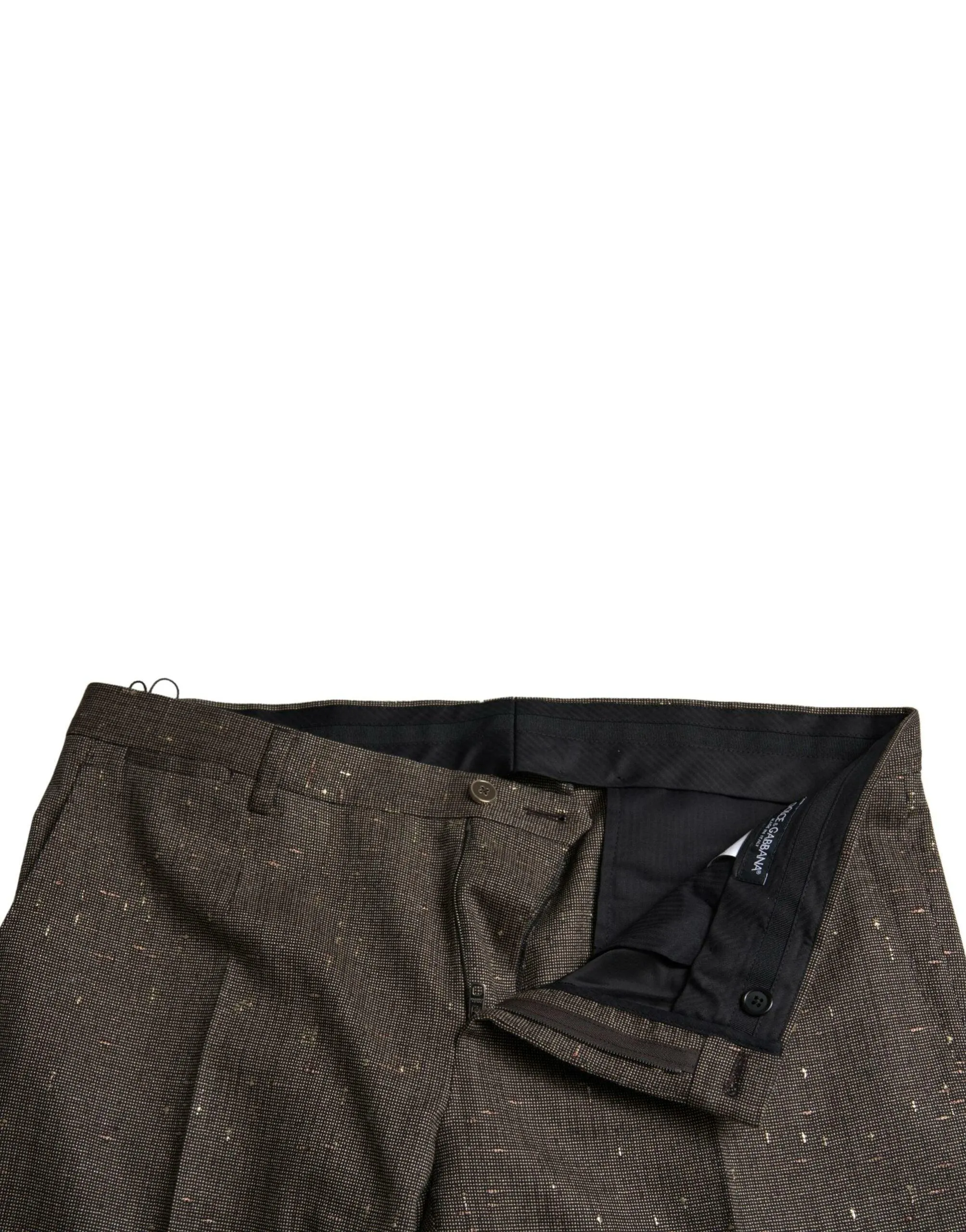 Dolce & Gabbana Brown Wool Dress Skinny Men Trouser Pants