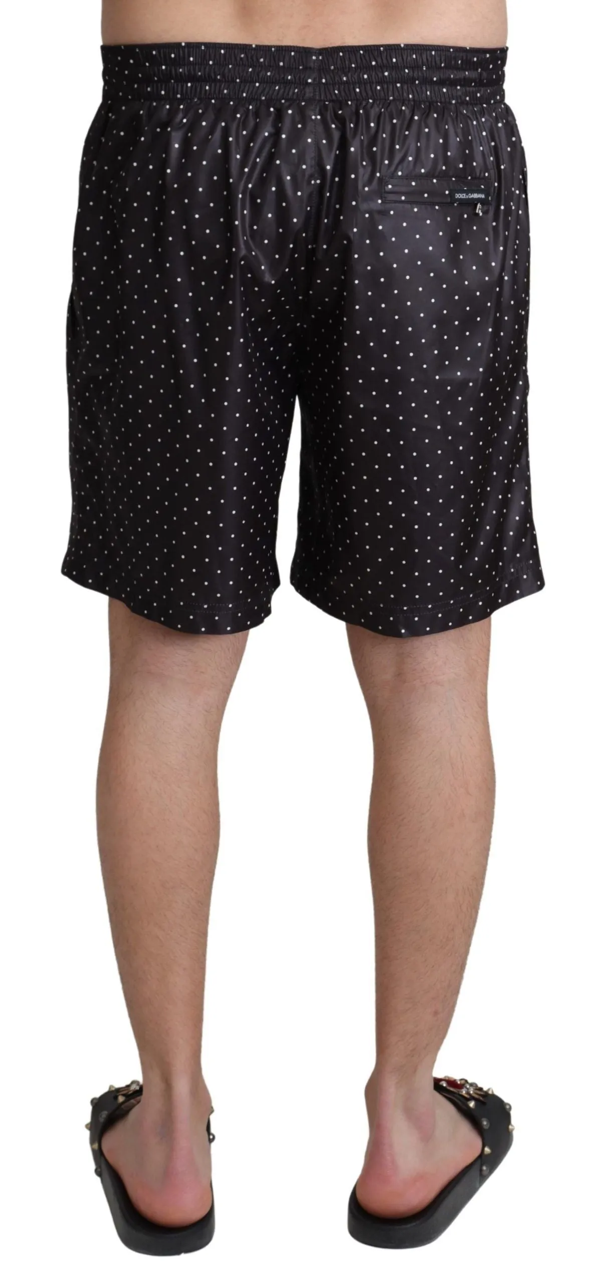 Dolce & Gabbana Chic Black Polka Dot Men's Swim Trunks