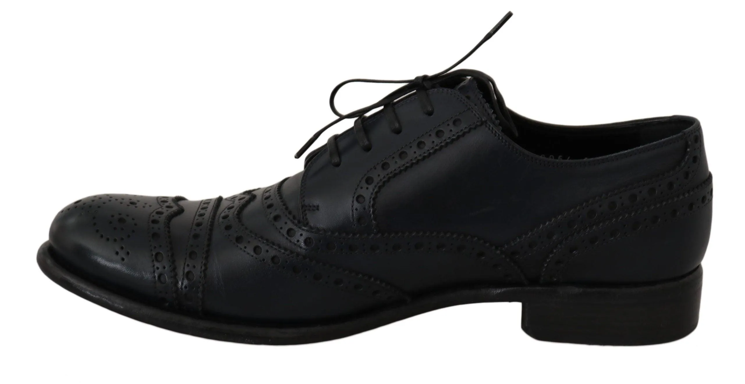 Dolce & Gabbana Dark Blue Leather Wingtip Oxford Dress Shoes