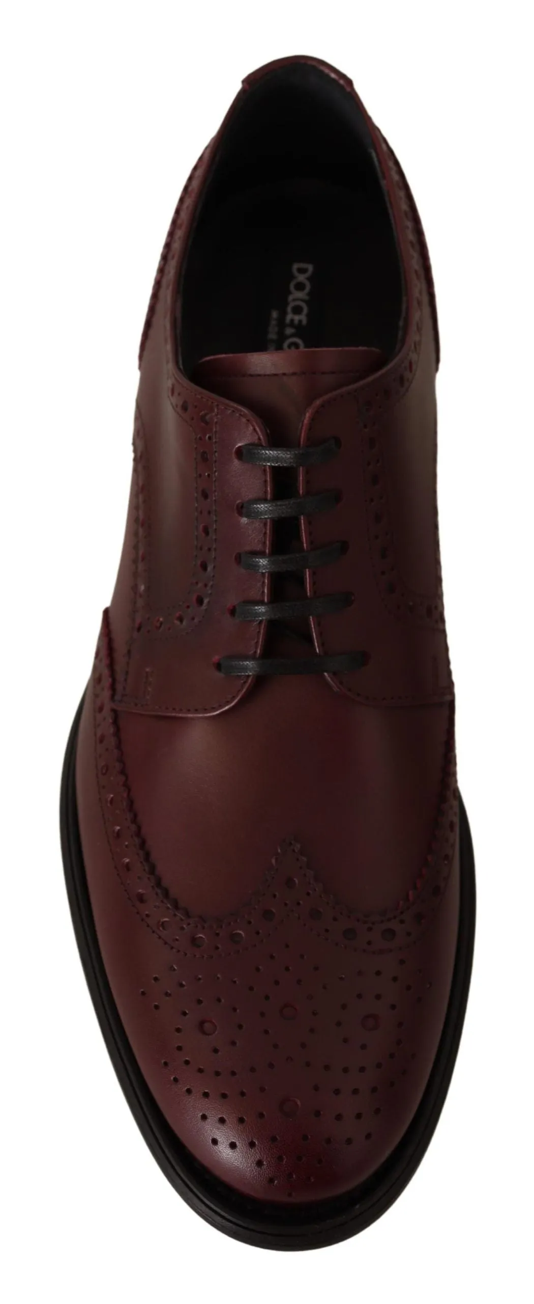 Dolce & Gabbana Elegant Bordeaux Leather Derby Shoes