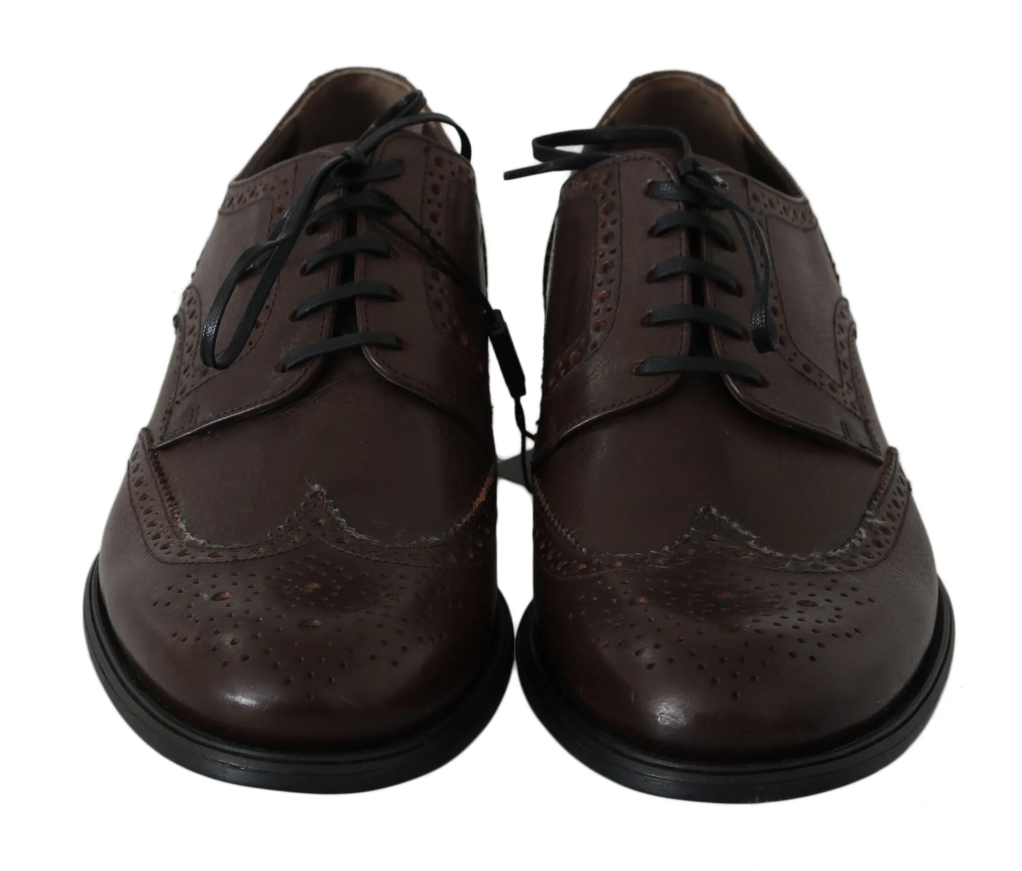 Dolce & Gabbana Elegant Brown Leather Derby Brogues