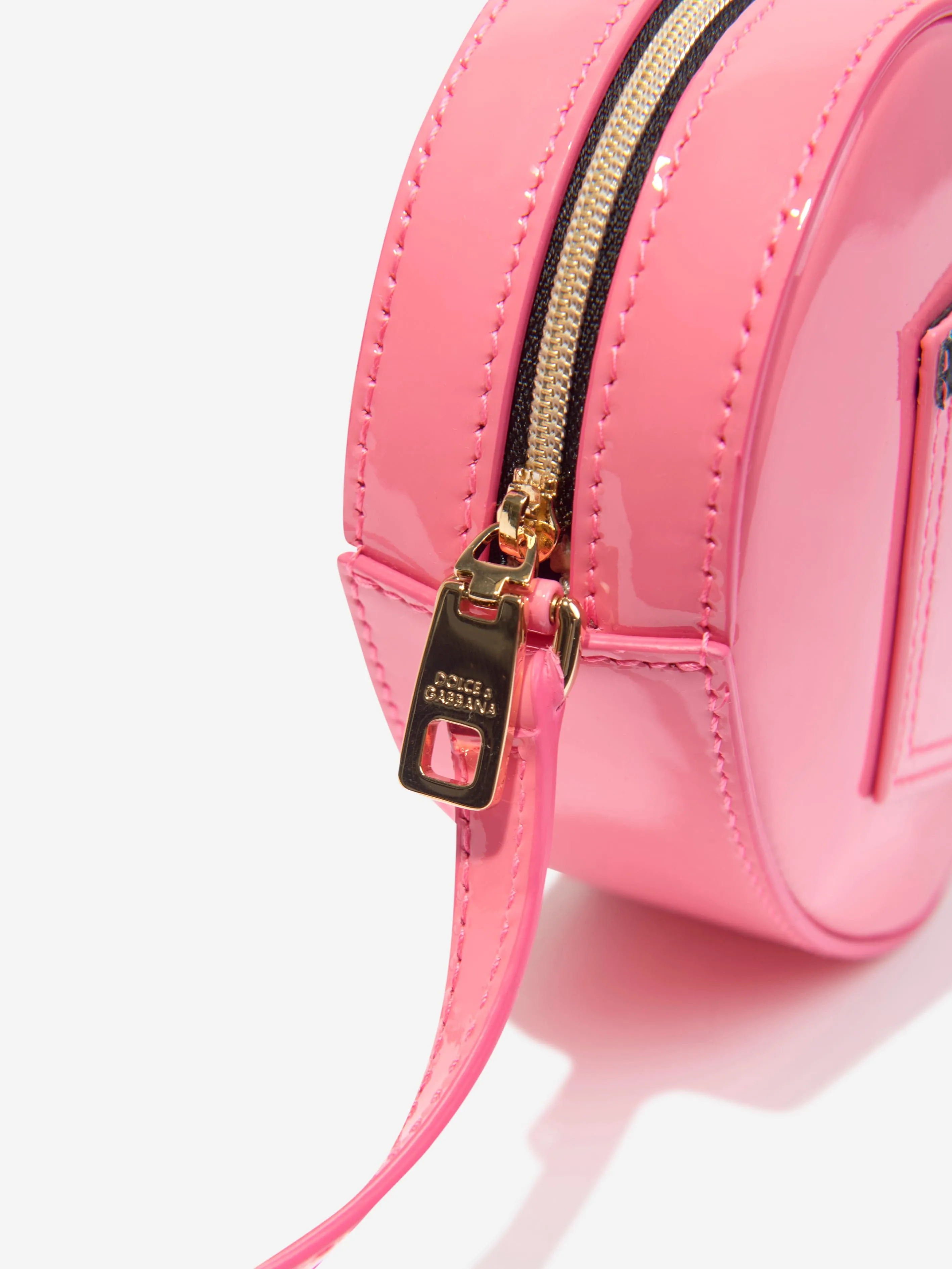 Dolce & Gabbana Girls Leather Heart Crossbody Bag in Pink (20cm)