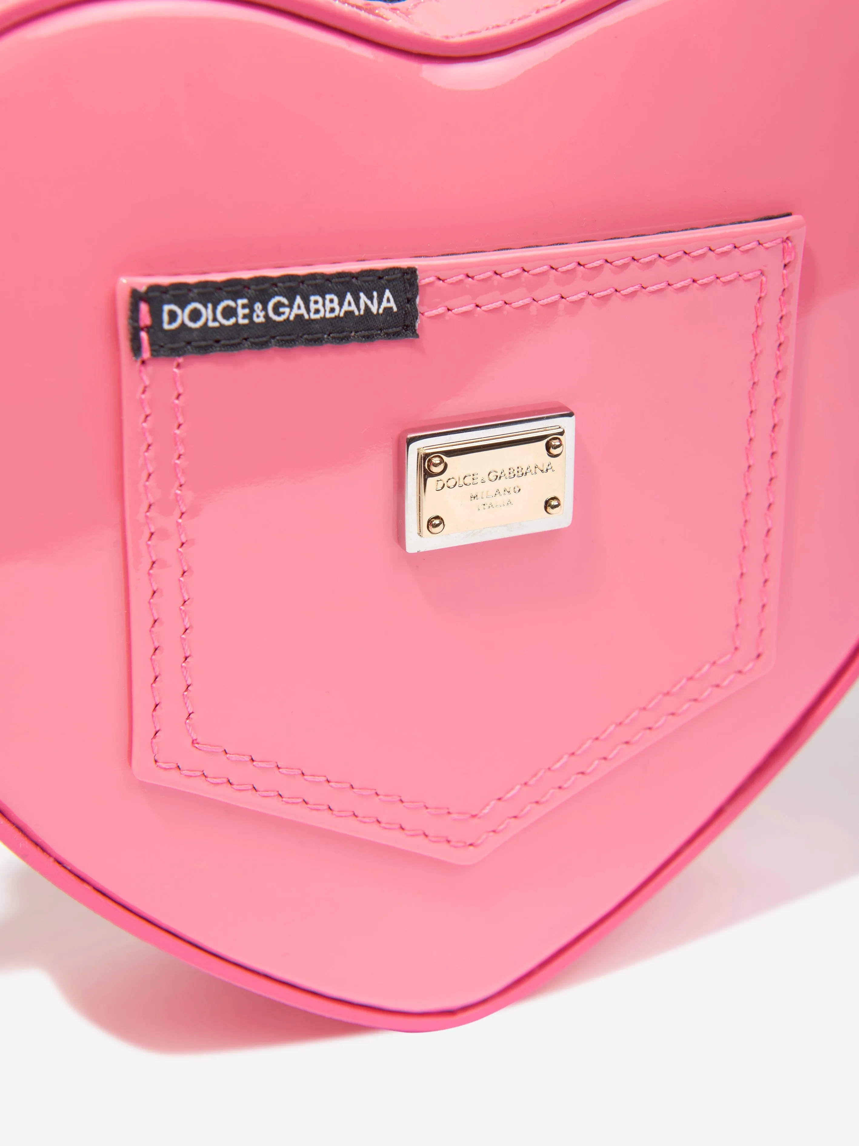 Dolce & Gabbana Girls Leather Heart Crossbody Bag in Pink (20cm)