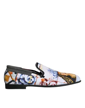 Dolce & Gabbana Multicolor Madonna Majolica Amalfi Men Loafers Shoes