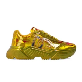 Dolce & Gabbana Neon Yellow High-Top Calfskin Sneakers