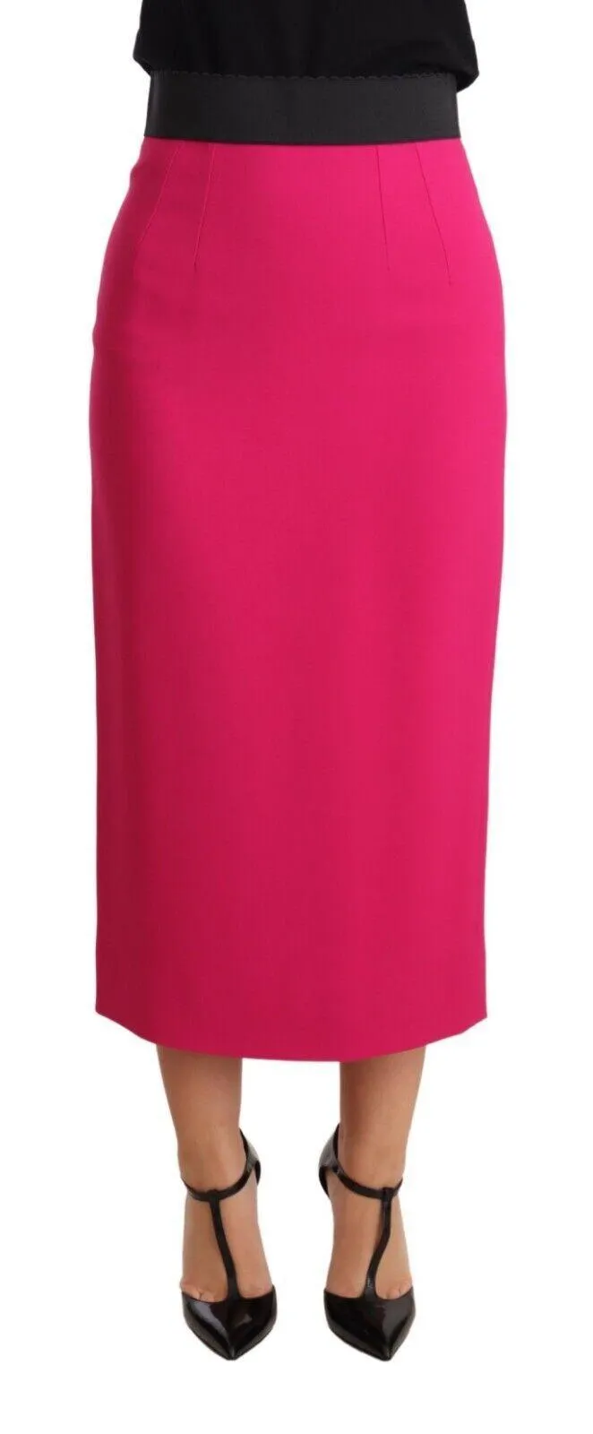 Dolce & Gabbana Pink High Waist Stretch Pencil Straight Skirt