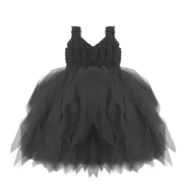 DOLLY by Le Petit Tom ® CROCHET TUTU DRESS SEASHELLS black