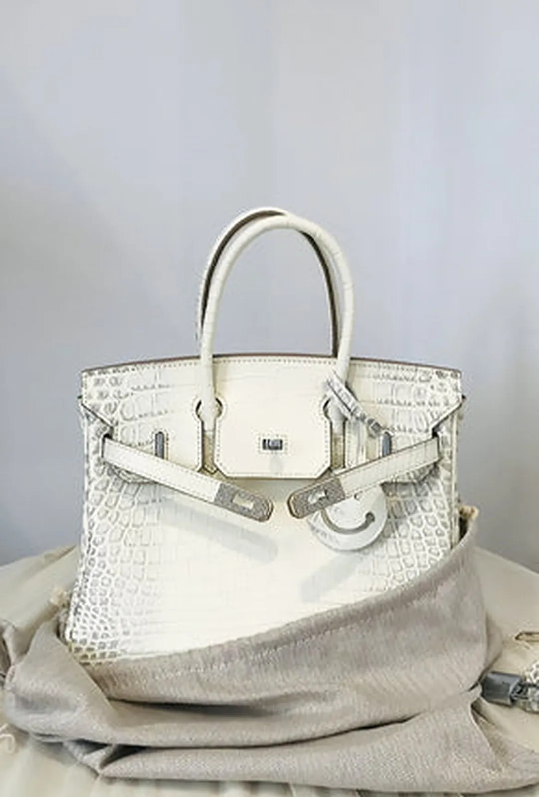 DONCIA - ALBINO CROC KELLY BAG