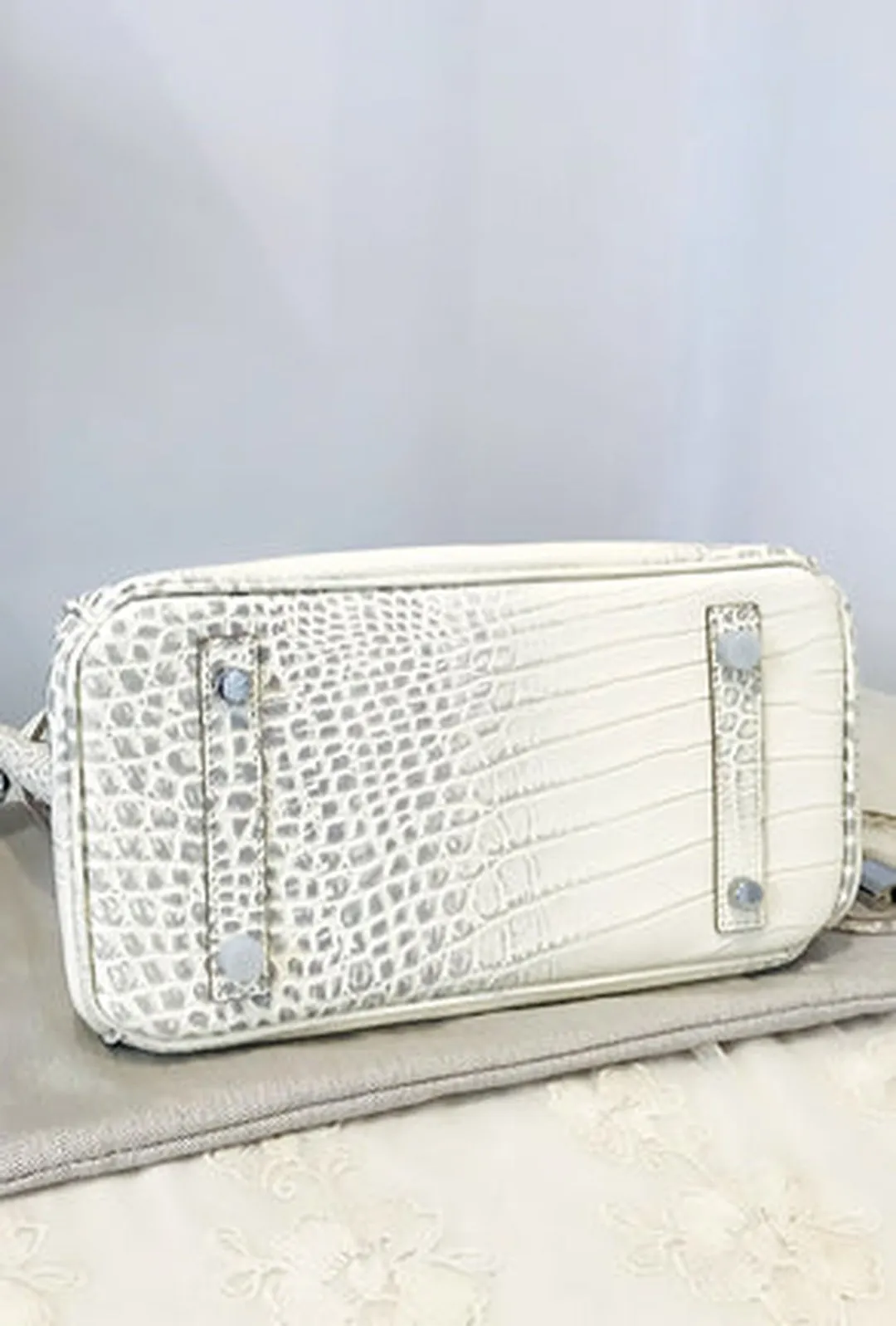 DONCIA - ALBINO CROC KELLY BAG