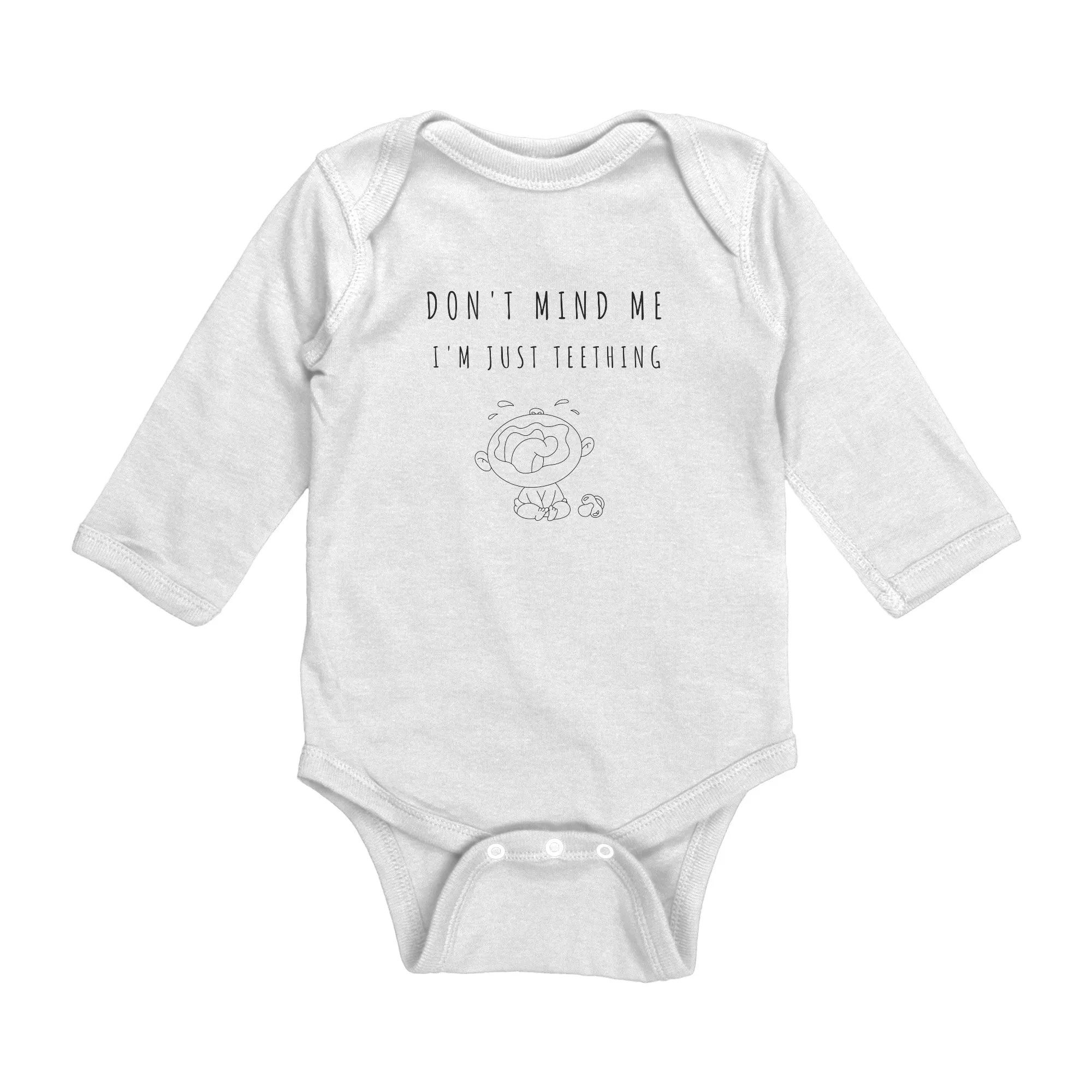 Don't Mind Me - I'm Just Teething - Long Sleeve Onesie - LC