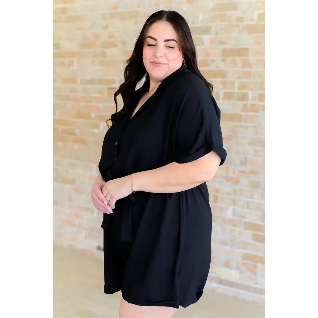 Don't Worry 'Bout a Thing Black V-Neck Romper