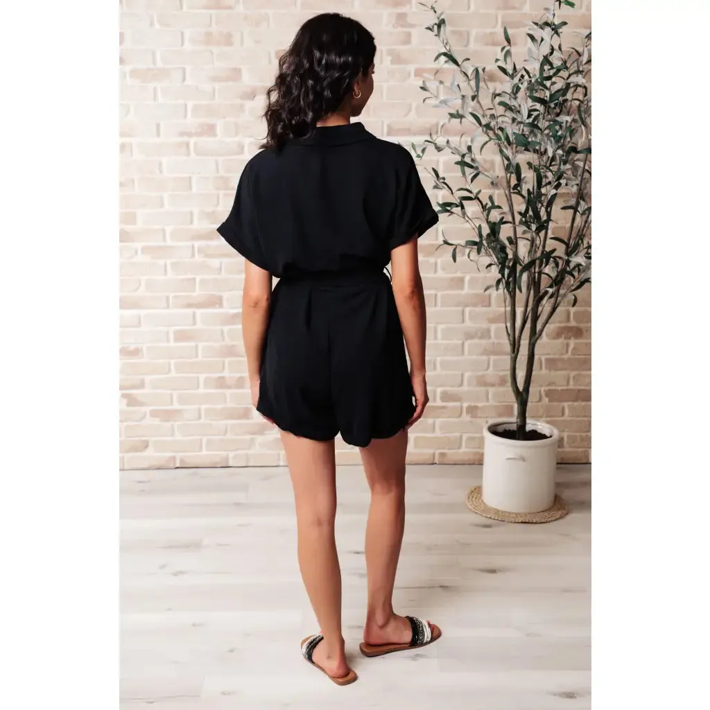 Don't Worry 'Bout a Thing Black V-Neck Romper