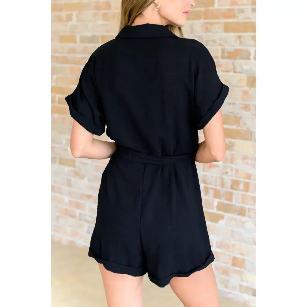 Don't Worry 'Bout a Thing Black V-Neck Romper