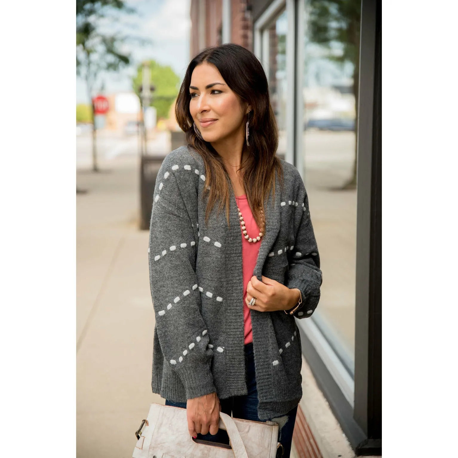 Dot Accent Cardigan