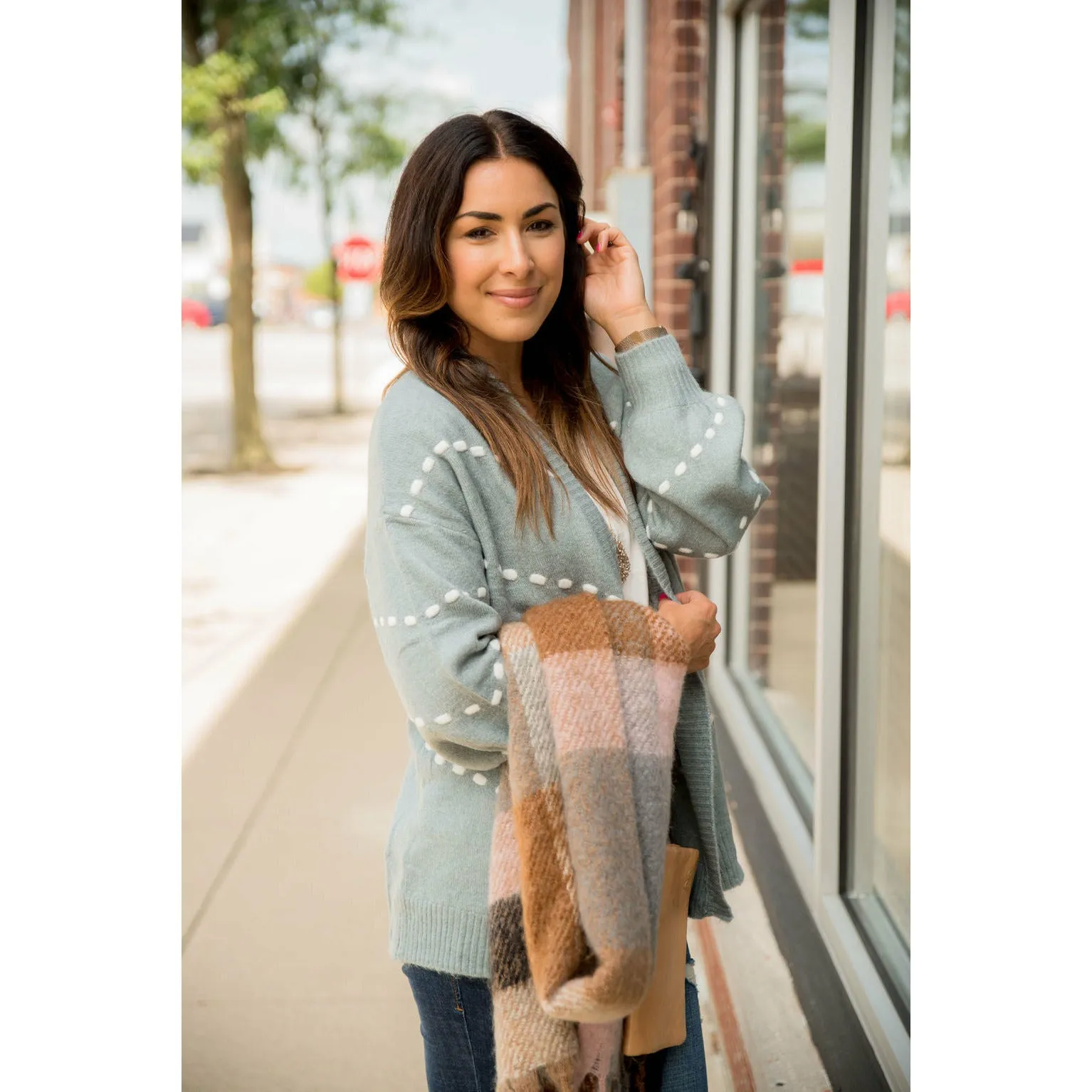 Dot Accent Cardigan