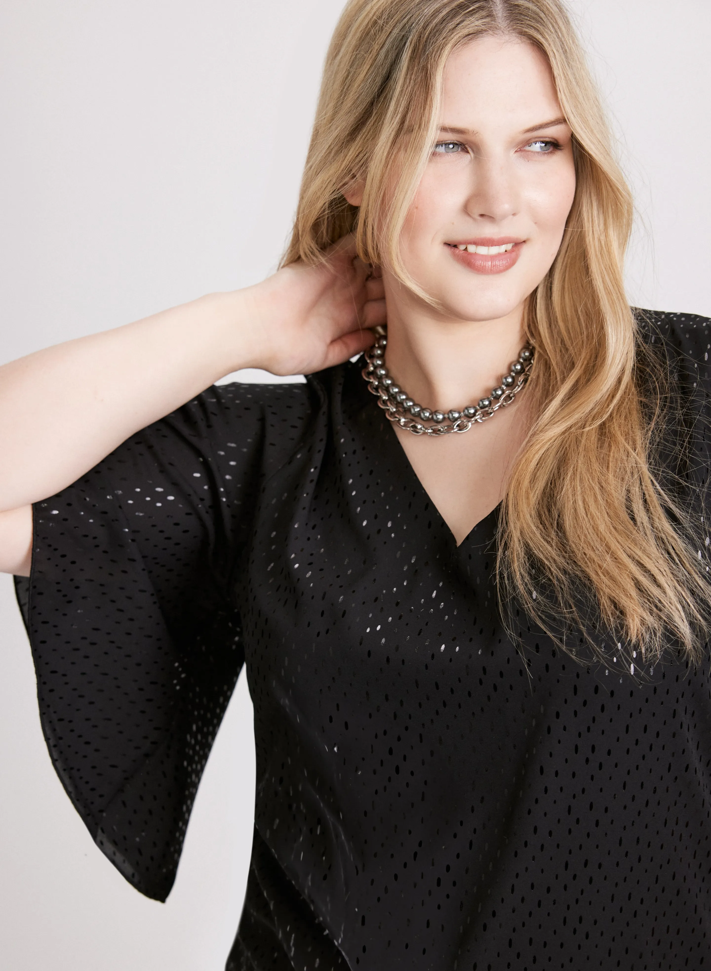 Dotted Chiffon Blouse