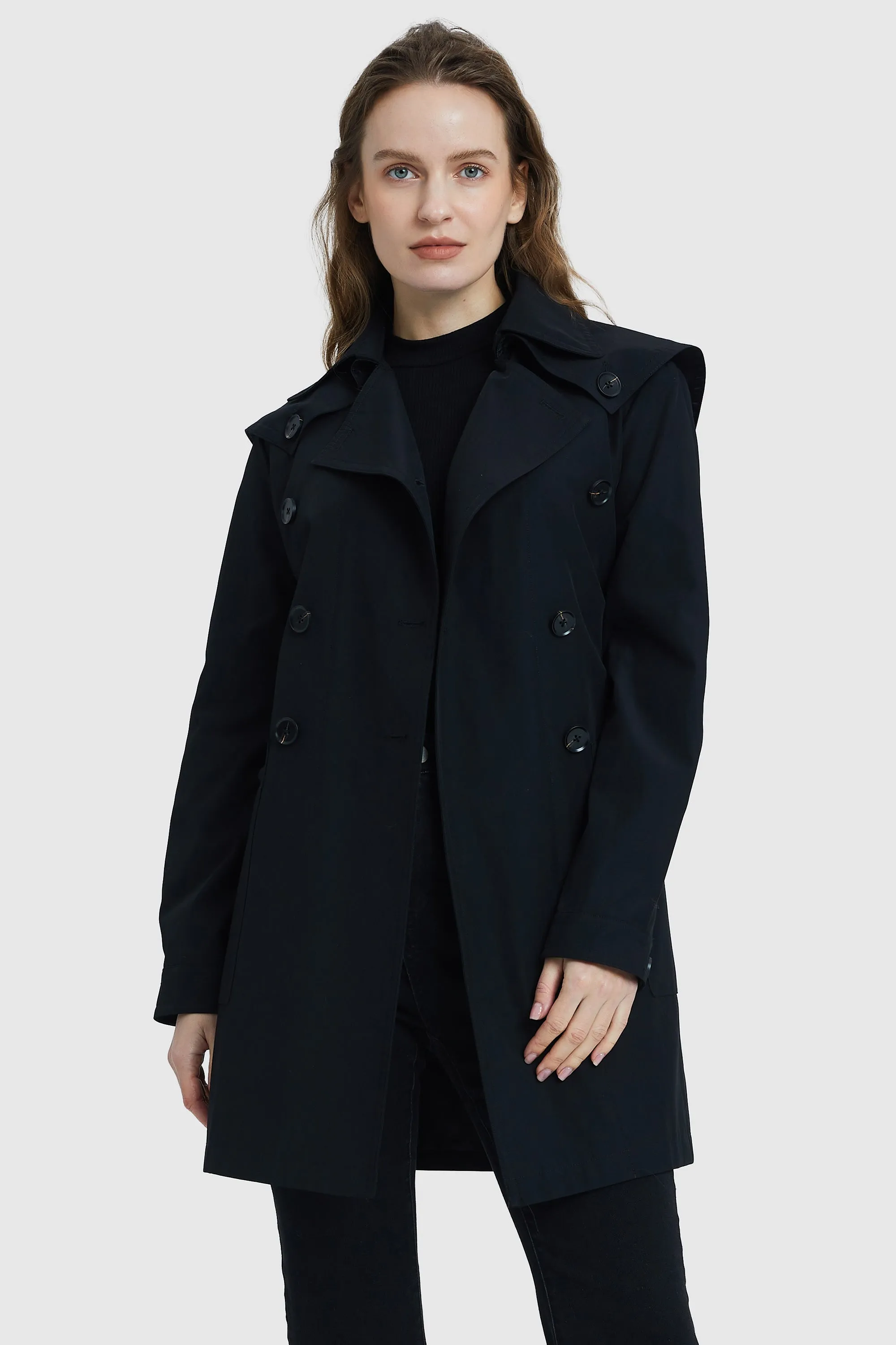 Double-Breasted Belted Lapel Trench