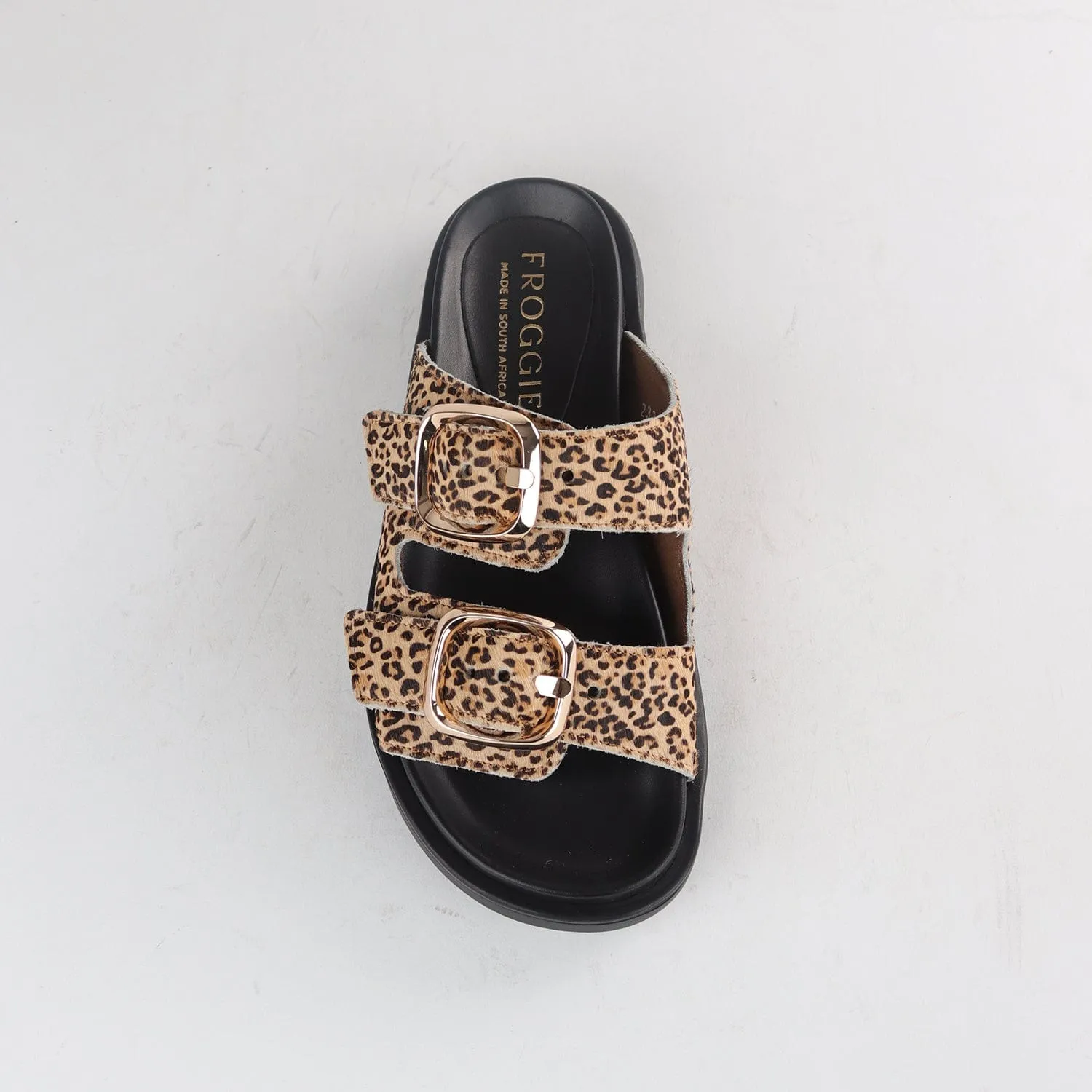 Double Buckle Slide in Cheetah Print - 12681