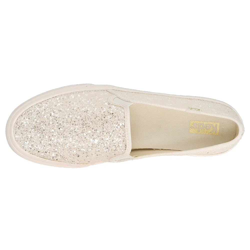 Double Decker Glitter Slip On Sneakers