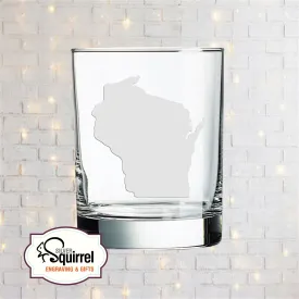 Double Old Fashioned Glass {Wisconsin Silhouette}