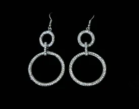 Double Rhinestone Hoop Earrings