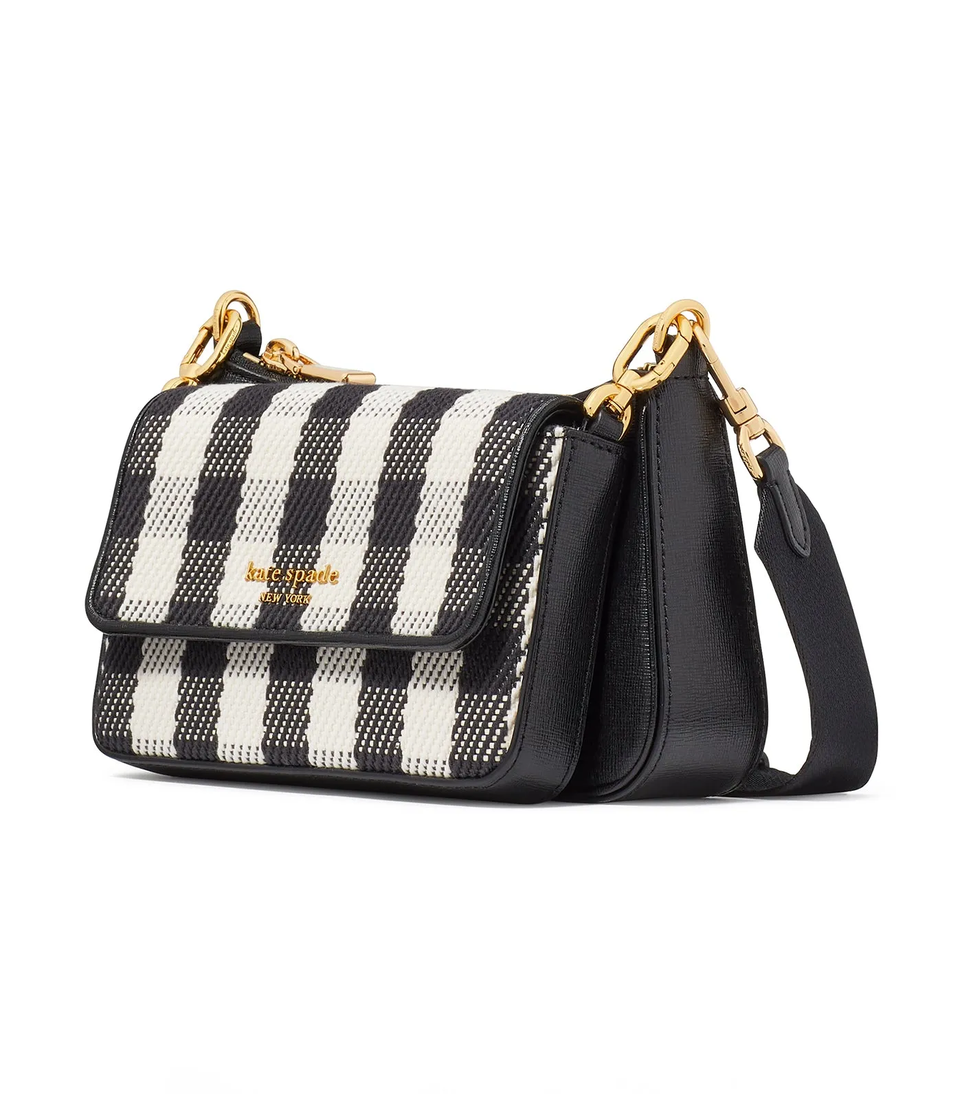 Double Up Gingham Field Crossbody Black