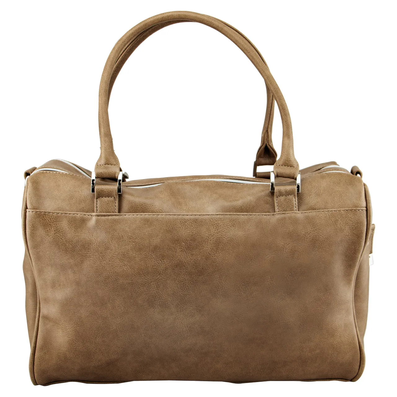 Double Zip Satchel Nappy Bag - Latte