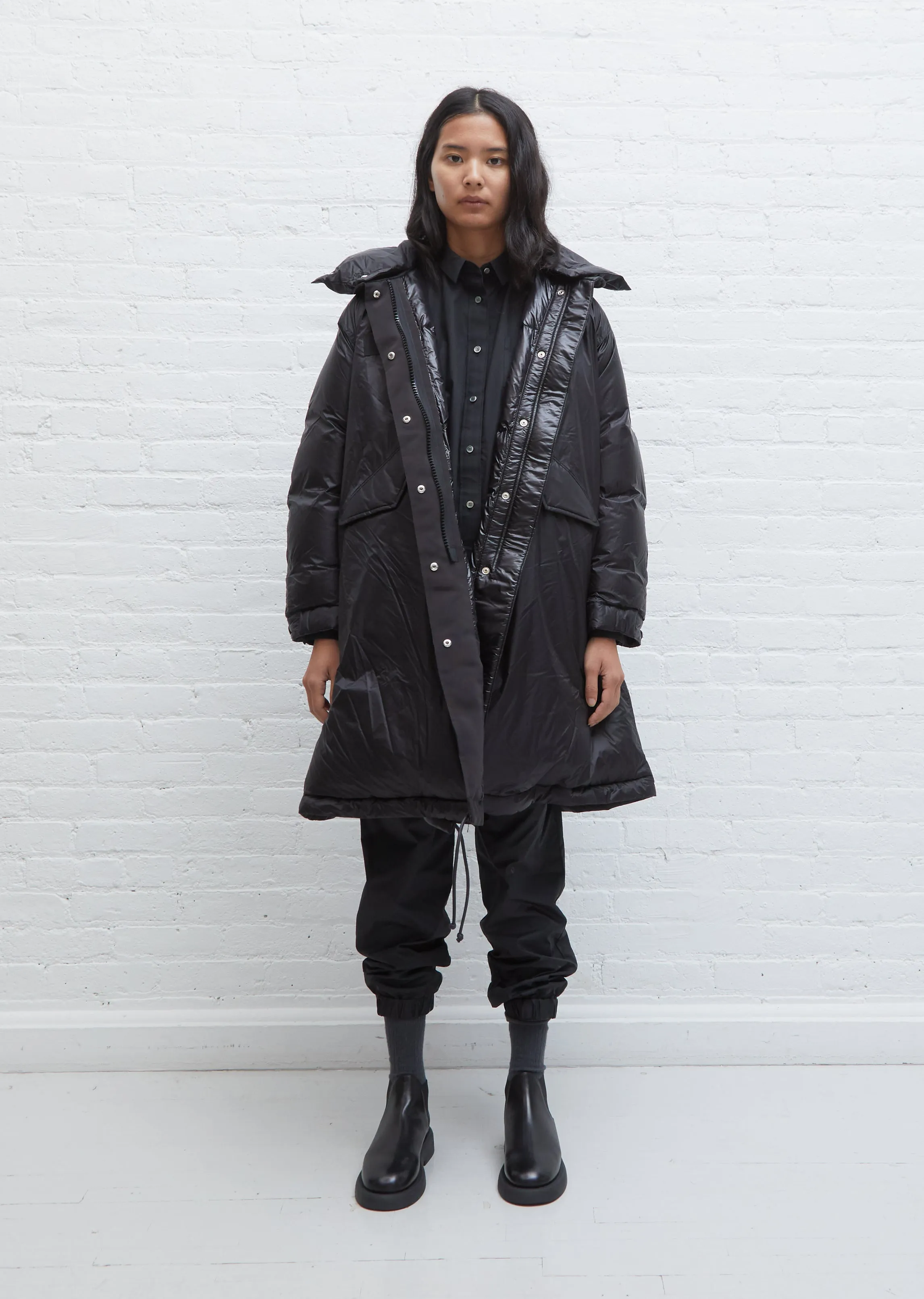 Down Coat — Black