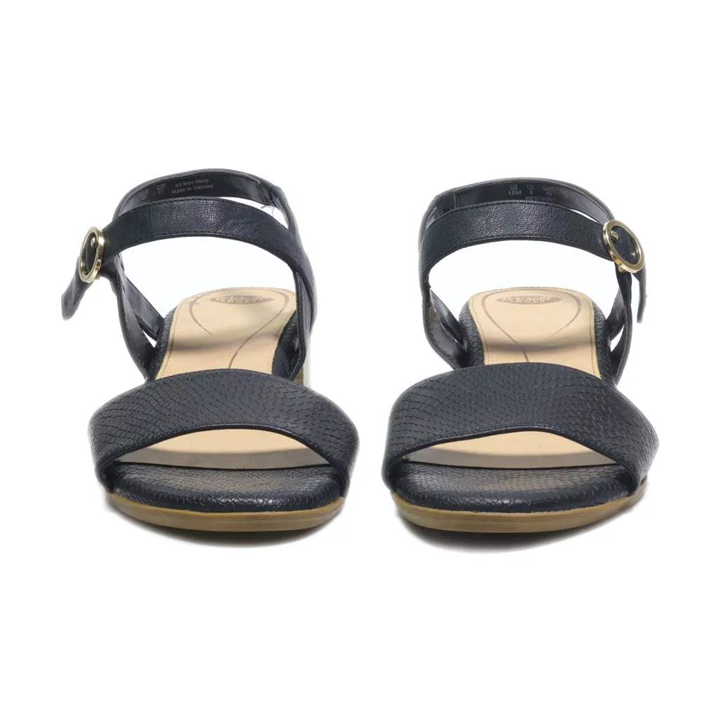 Dr. Scholl'S Flat Sandals Leather Black Colour For Women