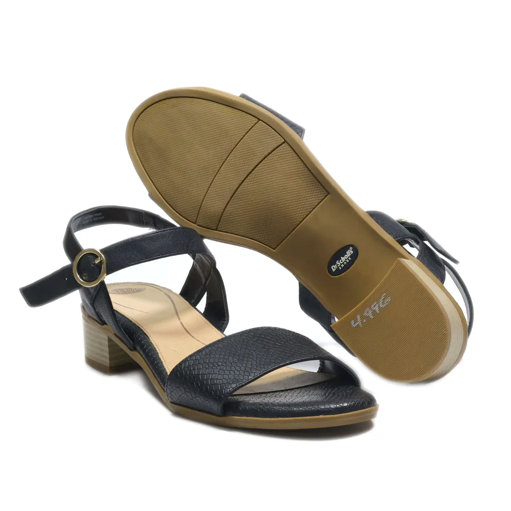 Dr. Scholl'S Flat Sandals Leather Black Colour For Women