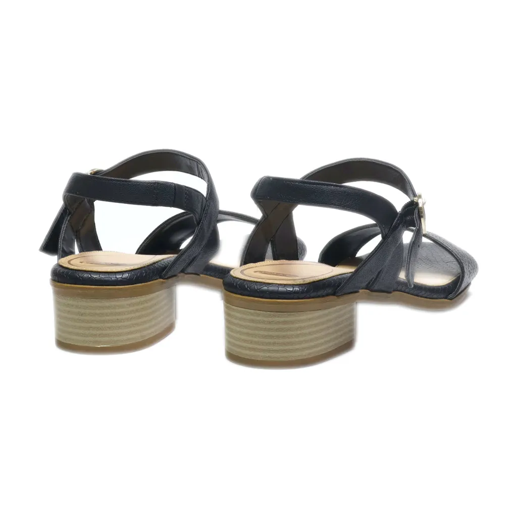 Dr. Scholl'S Flat Sandals Leather Black Colour For Women