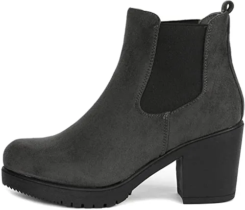 DREAM PAIRS Women's FRE Black High Heel Ankle Bootie