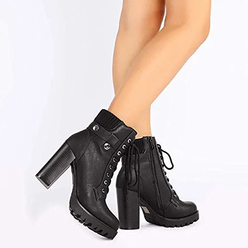 Dream Pairs Women's SCANDL Black High Heel Ankle Bootie