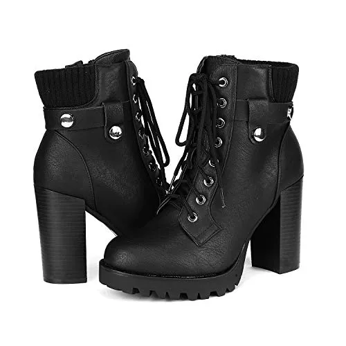 Dream Pairs Women's SCANDL Black High Heel Ankle Bootie