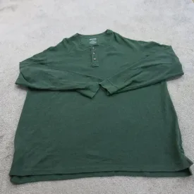 Duluth Trading Shirt Mens 3XL Green Henley Tee Long Sleeve Outdoor Lightweight