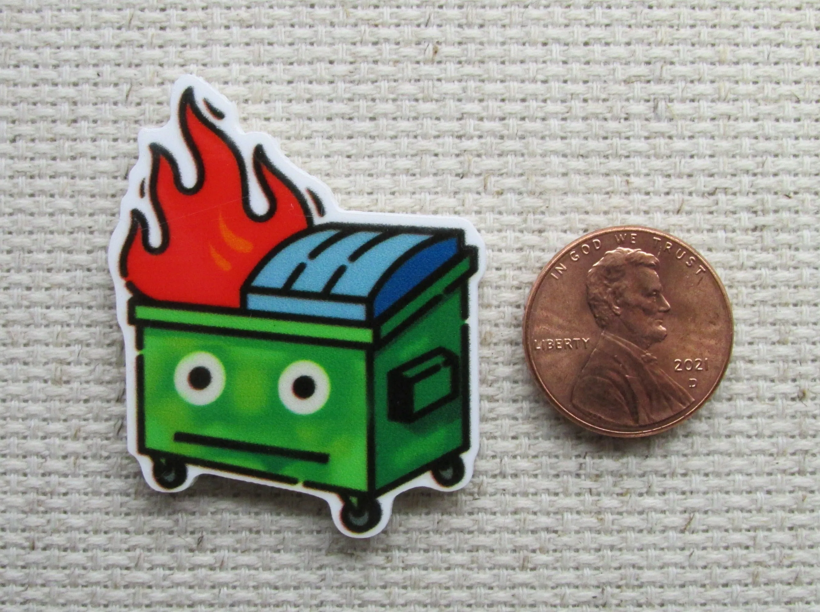 Dumpster Fire Needle Minder, Cover Minder, Magnet LAST ONE!