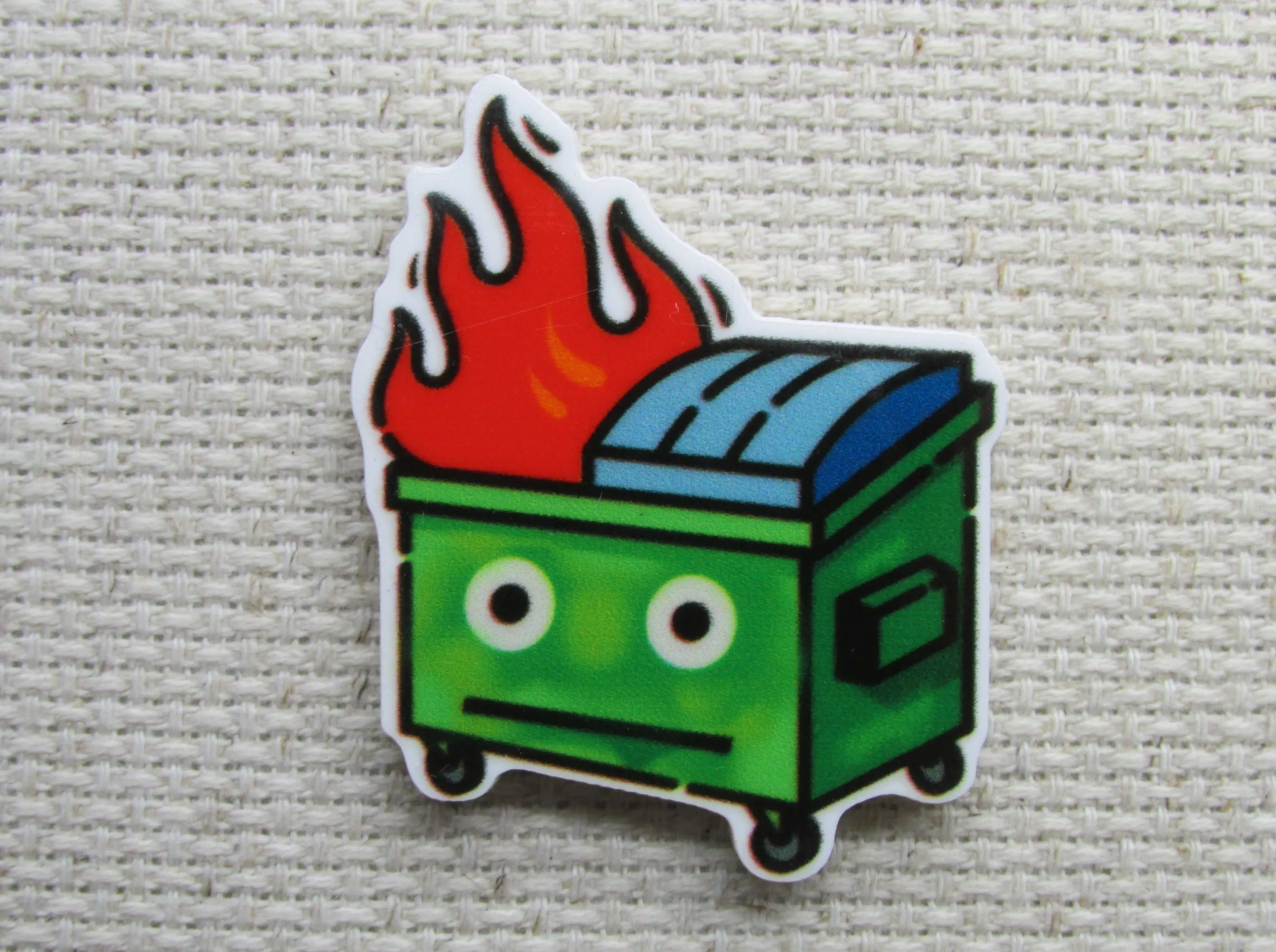 Dumpster Fire Needle Minder, Cover Minder, Magnet LAST ONE!