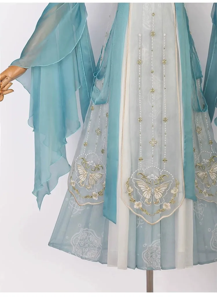 Dunhuang Fairies, Feitian Style Hanfu, Aquamarine 碧水