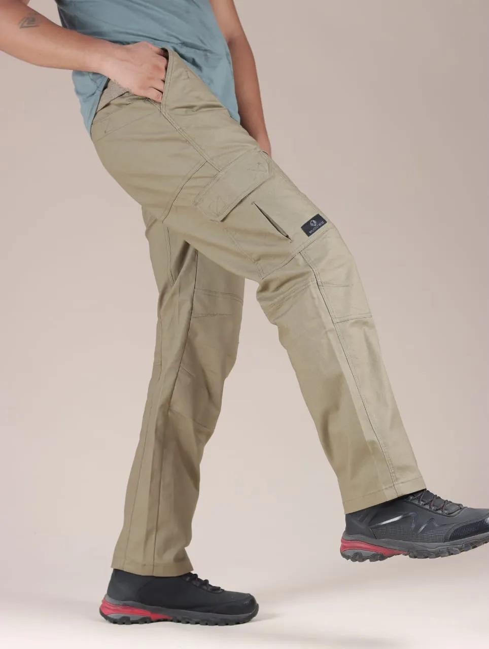 Durable and stylish cotton with multiple pockets Cargo by walkoutwear.(KHAKI)