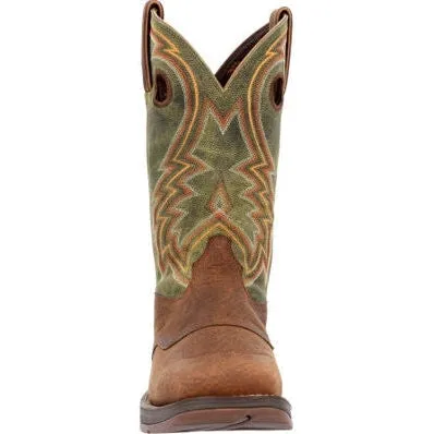 Durango Men's Rebel  12" Square Toe Western Work Boot -Green- DDB0390