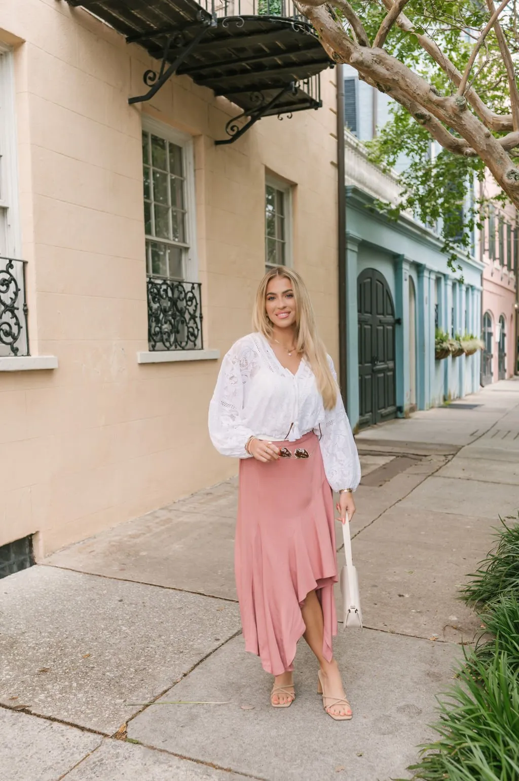 Dusty Rose Asymmetrical Midi Skirt - FINAL SALE