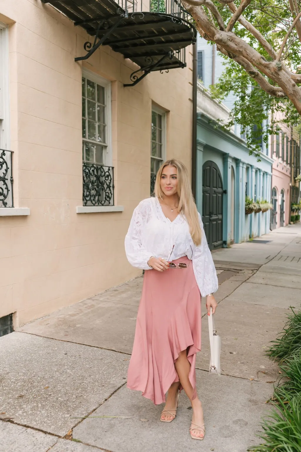 Dusty Rose Asymmetrical Midi Skirt - FINAL SALE