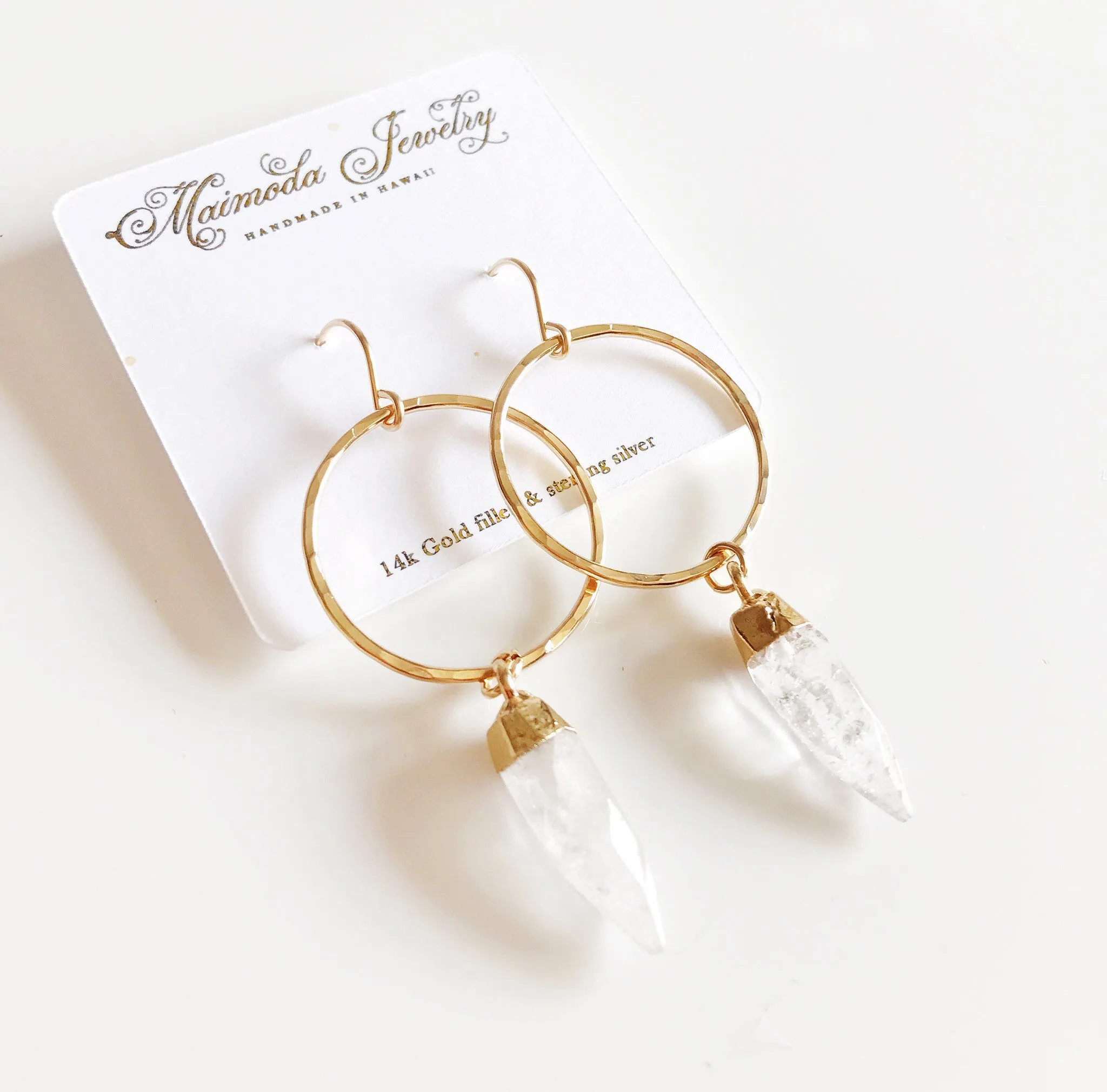 Earrings Zoe - crystal quartz (E365)