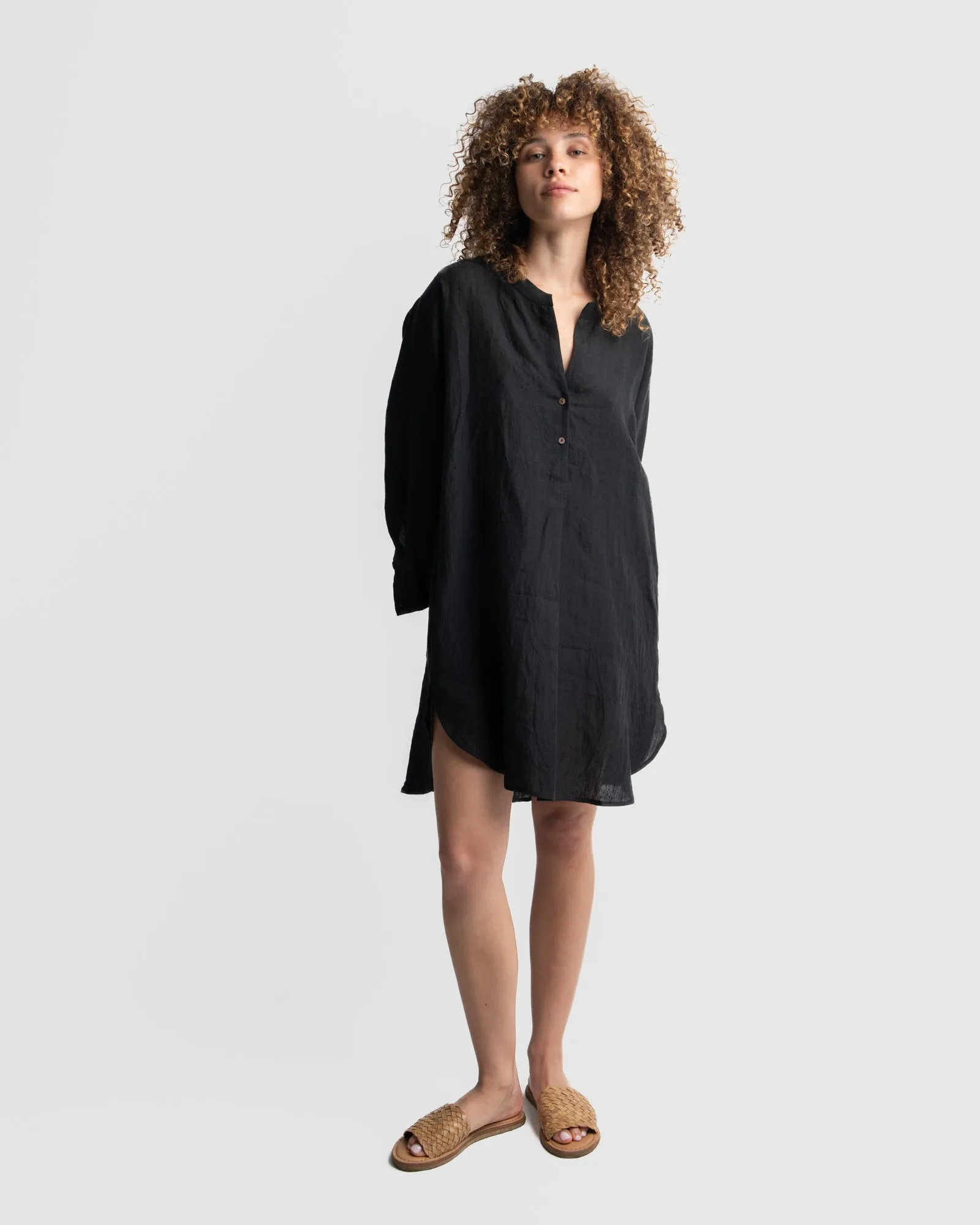 Easy fit  Black Linen Tunic