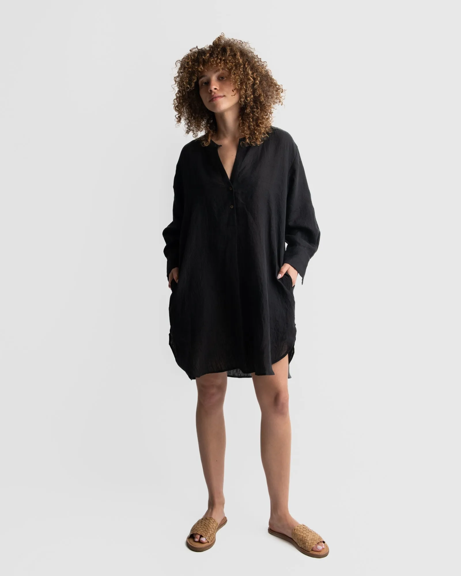 Easy fit  Black Linen Tunic