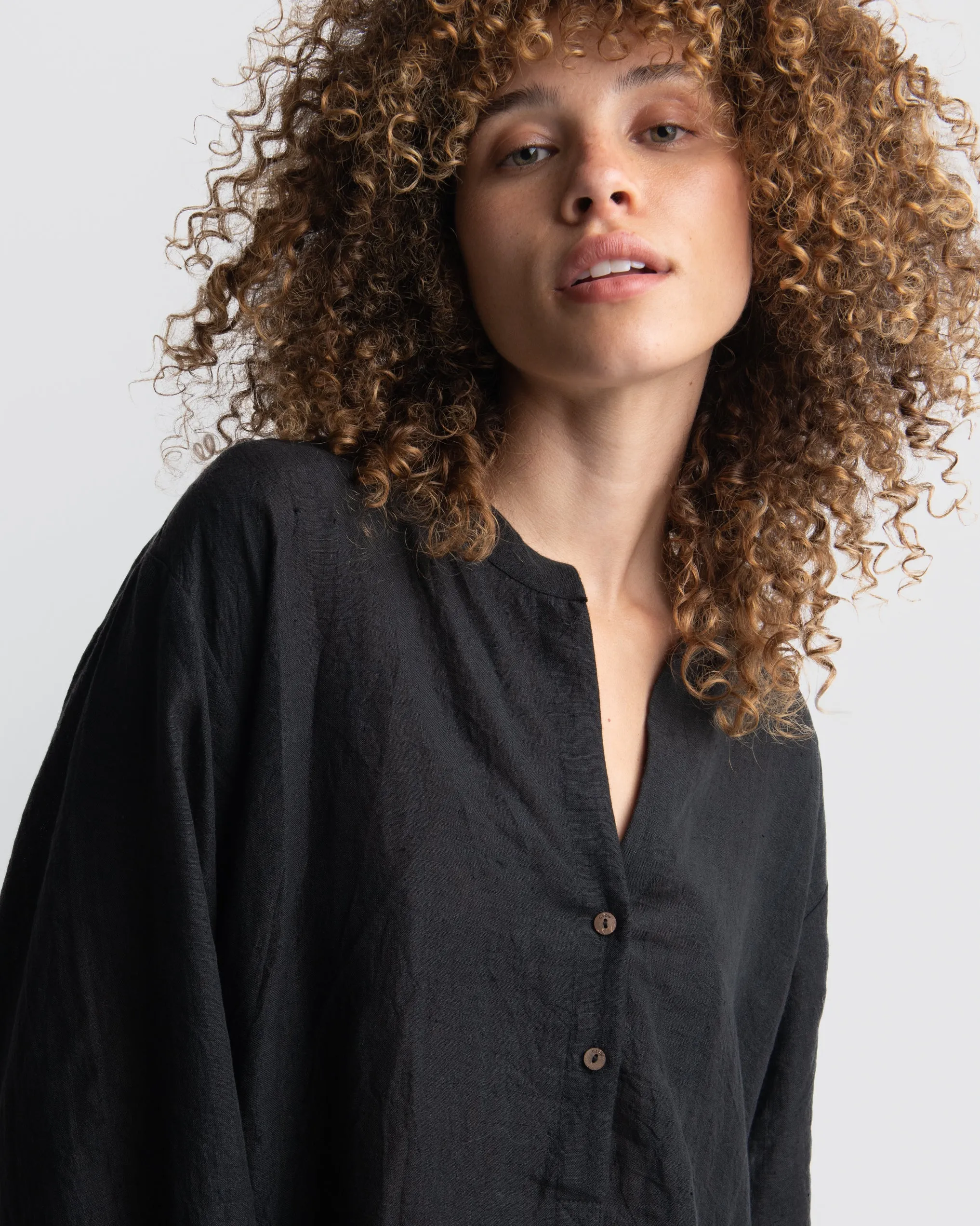 Easy fit  Black Linen Tunic